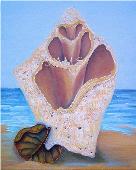 Conch Shell No. 1, a painting by American Nature Painter, Judith A. Maddox Saylor at JAMS Artworks.