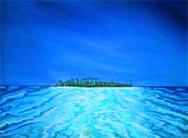 Palomino Island, Puerto Rico, a painting by American Nature Painter, Judith A. Maddox Saylor at JAMS Artworks. 